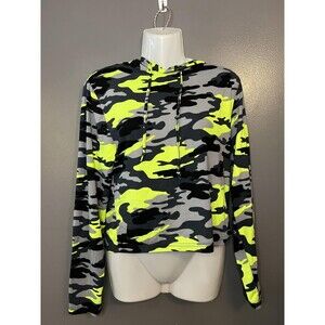 Roma Concept Hoodie Pants Set Womens 1X Neon Camo Gray Black Soft Loungewear
